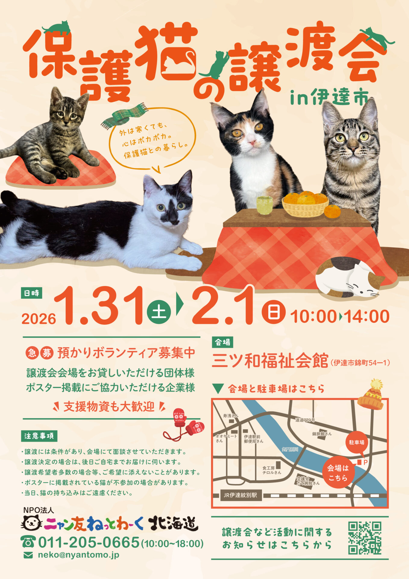 ニャン友ねっとわーく北海道 – 保護猫とあなたを繋ぐ～北海道で猫と